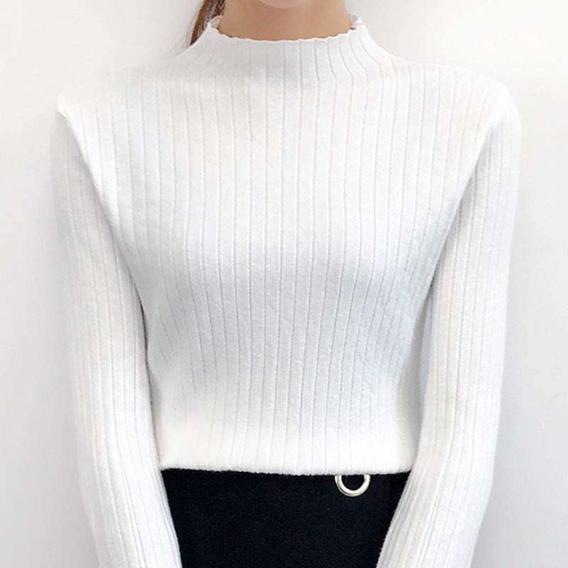 Women Sweater And Pullovers Fashion Sweaters Computer Knitted O-Neck Flare Sleeve Solid Winter Clothing 5219 50 210508