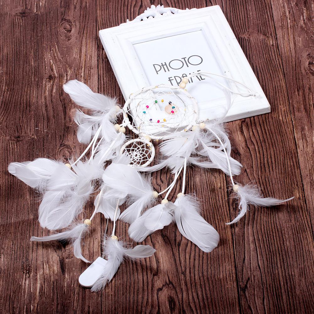 LED Light Dream Catcher Handmade Feathers Car Home Wall Hanging Decoration Ornament Gift Dreamcatcher Wind Chime christmas b