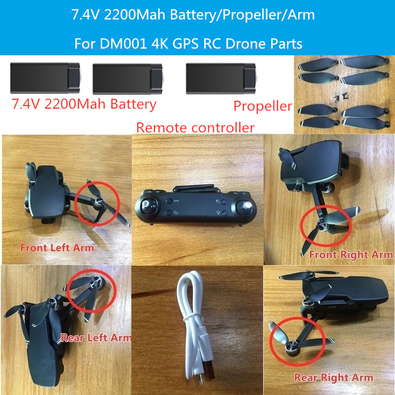 2PCS or 3PCS 7.4V 2200mAh Battery/Propeller/Remote Controller /Arm for DM-001 DM001 RC Drone Main Blade DM001 Accessories Motor
2PCS or 3PCS 7.4V 2200mAh Battery/Propeller/Remote Controller /Arm for DM-001 DM001 RC Drone Main Blade DM001 Accessories Motor