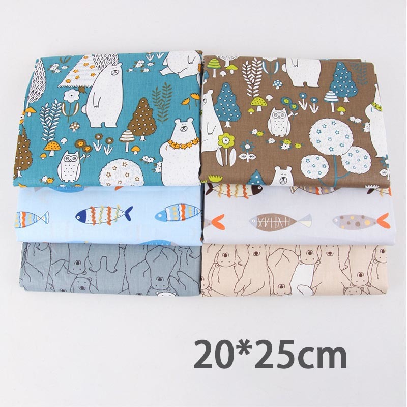 2 Color Home Supplies Patchwork Sewing Gift Accessories 6 Sheets Floral Print Cloth Material 20x25CM DIY Handmade Cotton