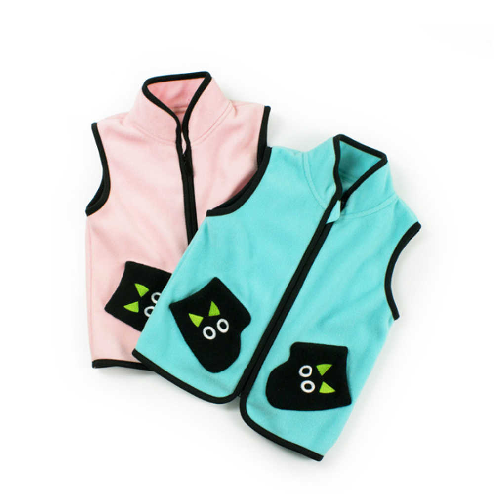 Mudkingdom Boys-Girls Vest Jackets Cartoon Pocket Sleeveless Children Outerwear Coats Autumn Winter Fleece Thick Kids Clothes 210615