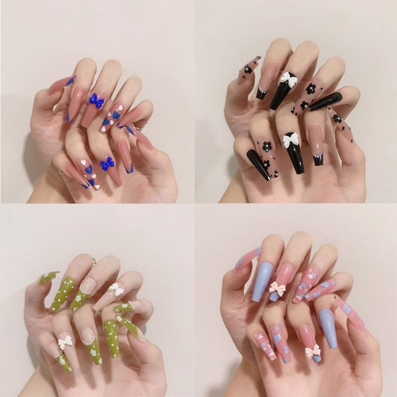 False Nails 24pcs French Heart Manicure Tool Ballerina Full Cover Flower Long Coffin Nail Tip Fake Tips Wearable, Red;gold
False Nails 24pcs French Heart Manicure Tool Ballerina Full Cover Flower Long Coffin Nail Tip Fake Tips Wearable, Red;gold