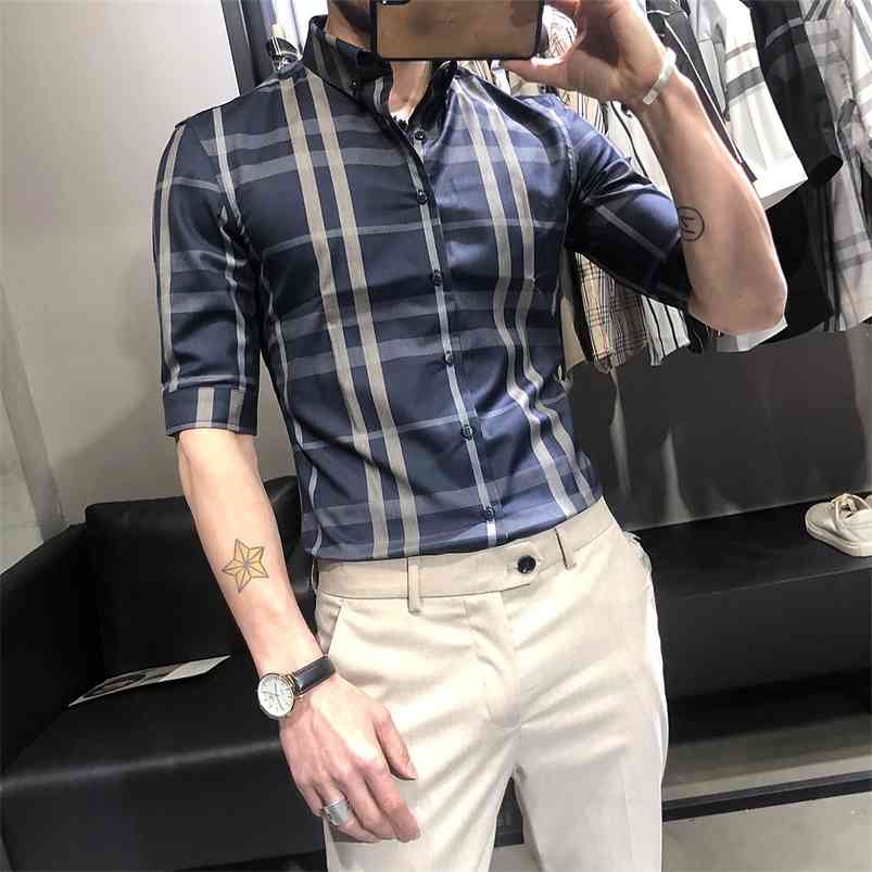 Brand Plaid Shirts Men Short Sleeve Slim Fit Summer Casual Business Formal Dress Social Office Clothing 210721, White
Brand Plaid Shirts Men Short Sleeve Slim Fit Summer Casual Business Formal Dress Social Office Clothing 210721, White