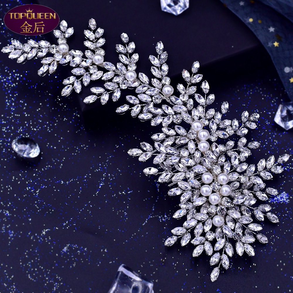 Side Hair Diamond Tiara Crystal Bridal Headwear Crown Rhinestone with Wedding Jewelry Hair Accessories Diamond Bridal Crowns Headpieces