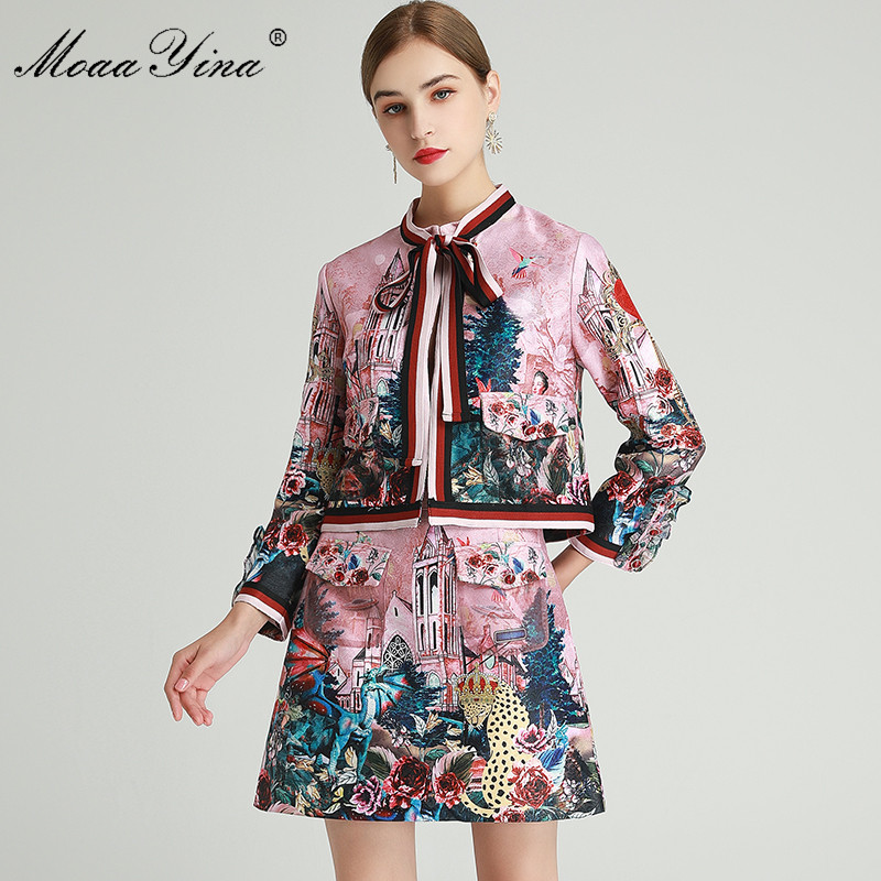 Fashion Designer Set Spring Women's Long sleeve jacket Tops+Anime Floral-Print Short skirt Two-piece sets 210524, Multi
Fashion Designer Set Spring Women's Long sleeve jacket Tops+Anime Floral-Print Short skirt Two-piece sets 210524, Multi