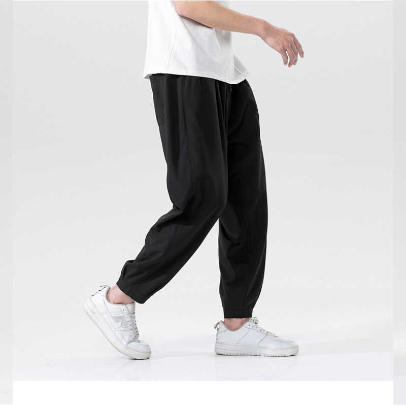 Summer Korean Fashion Loose Harem Joggers Casual Men's Lightweight Comfortable Cool Casual Ankle-Length Pants 4XL 5XL 210528