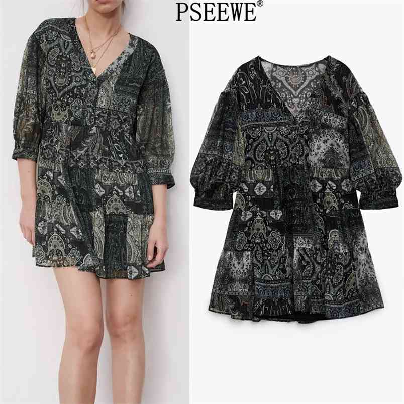 Vintage Black Print Mini Woman Dress Fashion Ruffle V Neck Chiffon Short es Women Spring Chic Casual 210519
Vintage Black Print Mini Woman Dress Fashion Ruffle V Neck Chiffon Short es Women Spring Chic Casual 210519
