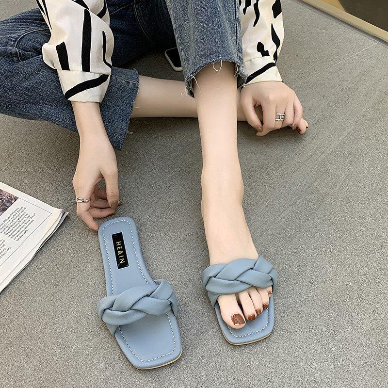 Weaving Blue Yellow Slippers Women 2021 Summer Beach Flip Flops Casual Slides Fashion Square Toe Beige Flat Shoes
Weaving Blue Yellow Slippers Women 2021 Summer Beach Flip Flops Casual Slides Fashion Square Toe Beige Flat Shoes