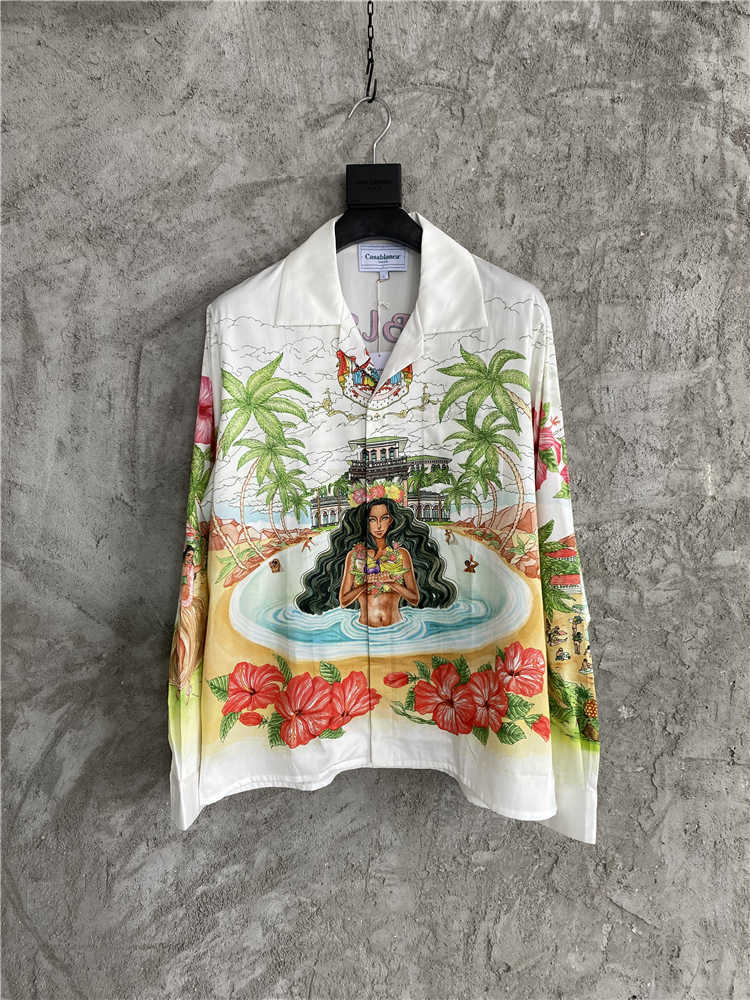 Casablanca Hawaiian Oasis Island Landscape Printed Casual Shirt Beach Kingdom Painted Loose Shirt, White
Casablanca Hawaiian Oasis Island Landscape Printed Casual Shirt Beach Kingdom Painted Loose Shirt, White