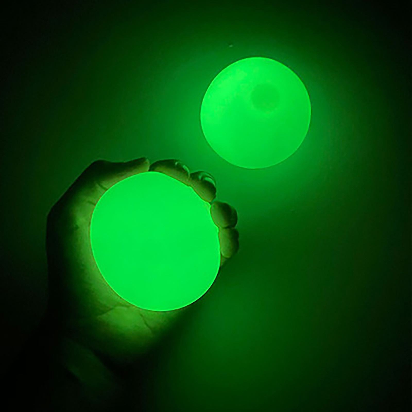 2/4pcs/set Pop It Glow InThe Dark Relief Toys Anxiety Pressure Luminous Balls Squishy Toy Sticky Wall Children Kids Gifts
