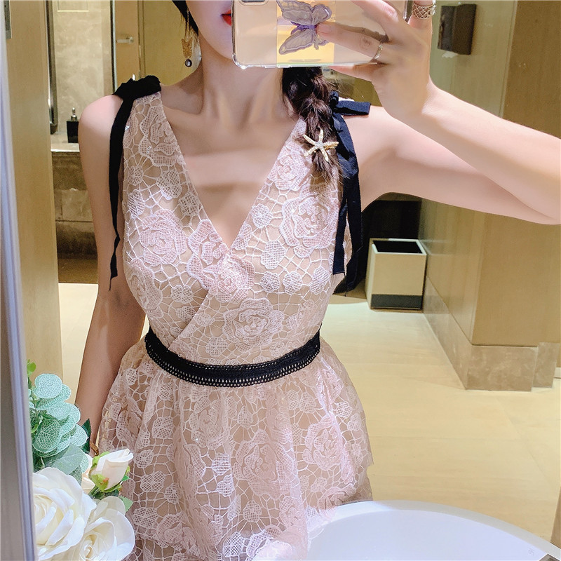 Sweet Runway Self Portrait Celebrity Mesh Flower Embroidery Dress Party Women's Elegant Lace Sexy Low Cut Long Maxi Robe 210506