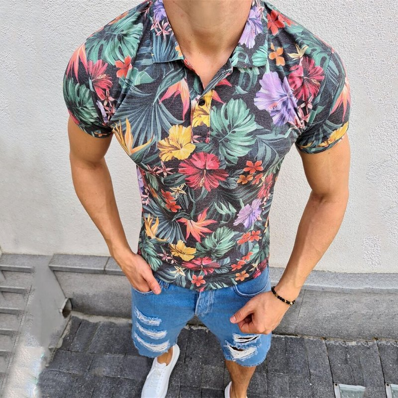 Red flower green grass men street polo shirt high quality comfortable classic fashion daily travel work party, Multi
Red flower green grass men street polo shirt high quality comfortable classic fashion daily travel work party, Multi