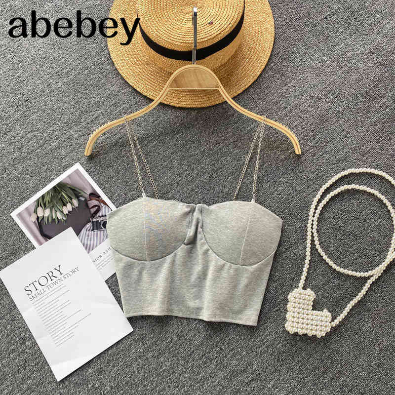 Women Retro Chain Velvet Camis Sexy Sleeveless Backless Ruched Slim Short Tank Top Summer Off Shoulder Strap Y2K Tops 210512Z