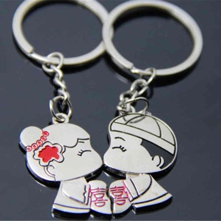 Key Rings Creative Chinese Style Tang Cartoon Couple Chain Fixed Advertising Gift Pendant System Lettering