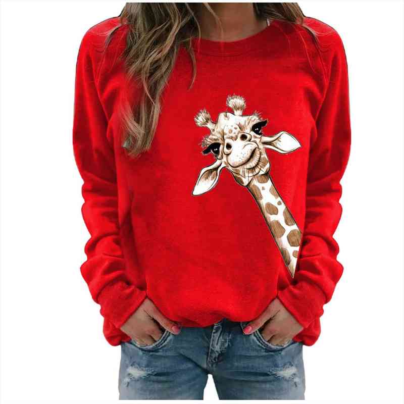 Winter Giraffe Printed Women Hoodies Casual Long Sleeve Ladies Sweatshirt Tee Kawaii Female Clothes Hoody, Black
Winter Giraffe Printed Women Hoodies Casual Long Sleeve Ladies Sweatshirt Tee Kawaii Female Clothes Hoody, Black
