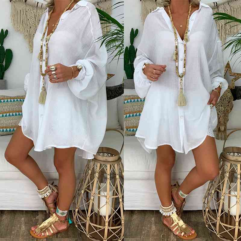 Loose Women Cover Ups Swimwear White Beach Dress Cotton Kimono ups for Swimsuit Up Woman 210603
Loose Women Cover Ups Swimwear White Beach Dress Cotton Kimono ups for Swimsuit Up Woman 210603