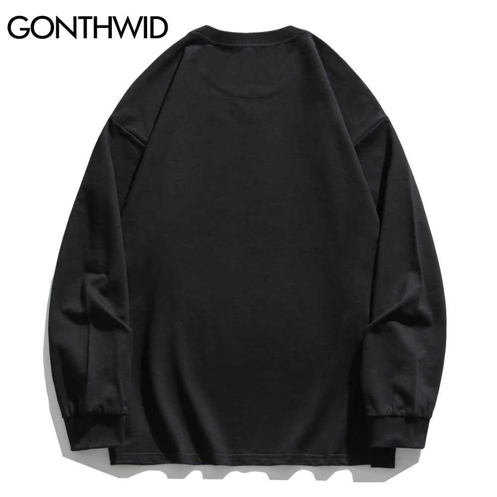GONTHWID Long Sleeve T-Shirts Japanese Anime Cartoon Print Tshirts Harajuku Streetwear Hip Hop Hipster Casual Loose Tees Tops 210629