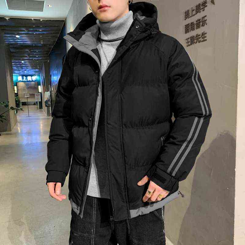 Men's Jacket Winter Cotton Harajuku Padded Hooded Thick Warm Outwear Casual Men M-5XL Chaqueta De Algodn Para Hombre 211214Z