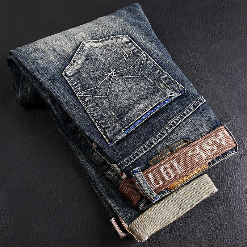 Street Style Fashion Men Jeans High Quality Elastic Slim Fit Retro Blue Ripped Printed Designer Hip Hop Denim Pants 71WM
Street Style Fashion Men Jeans High Quality Elastic Slim Fit Retro Blue Ripped Printed Designer Hip Hop Denim Pants 71WM