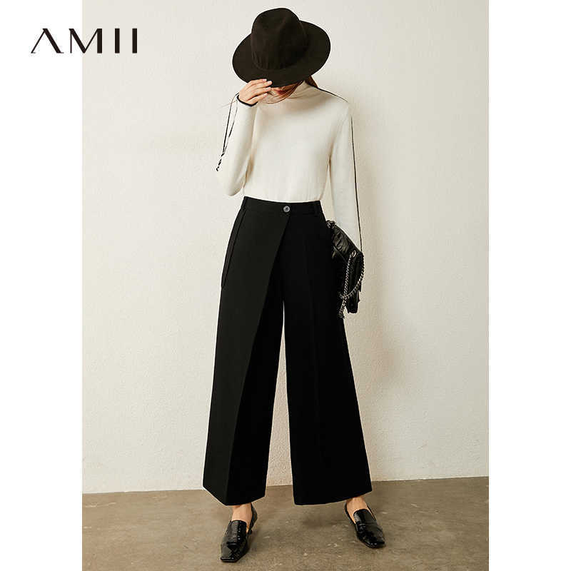 Minimalism Autumn Winter Women's Pants Fashion Causal Solid Straight Ankel-length Female Trousers 12030485 210527