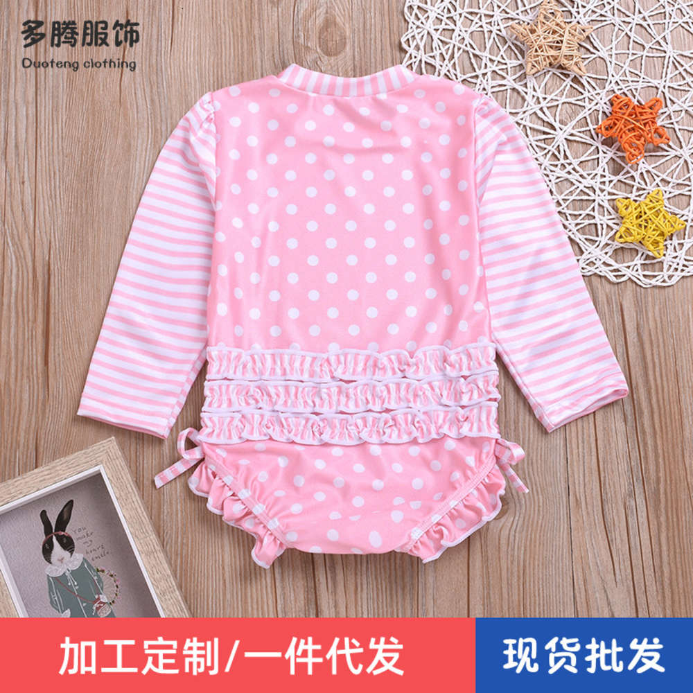 Children's suit Spring summer Korean children's girls' Long Sleeve Striped triangle one piece baby cartoon striped swimsuit, Black
Children's suit Spring summer Korean children's girls' Long Sleeve Striped triangle one piece baby cartoon striped swimsuit, Black