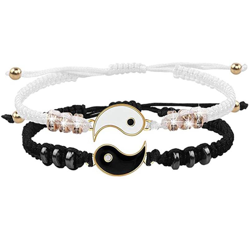 Link, Chain 2 Matching Yin Yang Adjustable Cord Bracelet Friendship Relationship Boyfriend Couples Female Jewelry Gift
Link, Chain 2 Matching Yin Yang Adjustable Cord Bracelet Friendship Relationship Boyfriend Couples Female Jewelry Gift