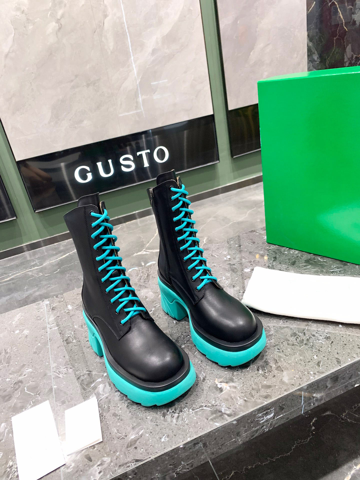 Multicolor jelly outsole women's low heel boots strap side zipper design leather material size 35-40