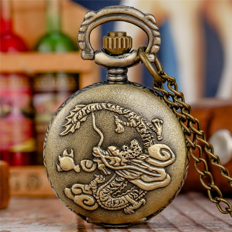 Bronze Vintage Retro Dragon Pattern Small Size Pocket Watches Mens Womens Quartz Analog Watch Necklace Chain reloj de bolsillo, Slivery;golden
Bronze Vintage Retro Dragon Pattern Small Size Pocket Watches Mens Womens Quartz Analog Watch Necklace Chain reloj de bolsillo, Slivery;golden