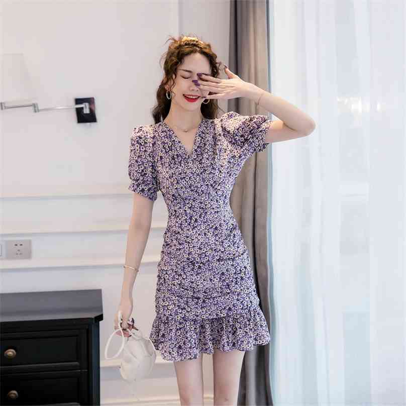 summer style korean print V collar bubble sleeve cute thin dress fashion sexy temperament office party for women dresses 210602, Lavender
summer style korean print V collar bubble sleeve cute thin dress fashion sexy temperament office party for women dresses 210602, Lavender