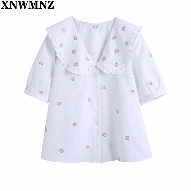 Women Sweet Agaric Lace TurnDown Collar Floral Embroidery Smock Blouse shirt Office Ladies Shirts Chic Blusas Tops 210520, White
Women Sweet Agaric Lace TurnDown Collar Floral Embroidery Smock Blouse shirt Office Ladies Shirts Chic Blusas Tops 210520, White