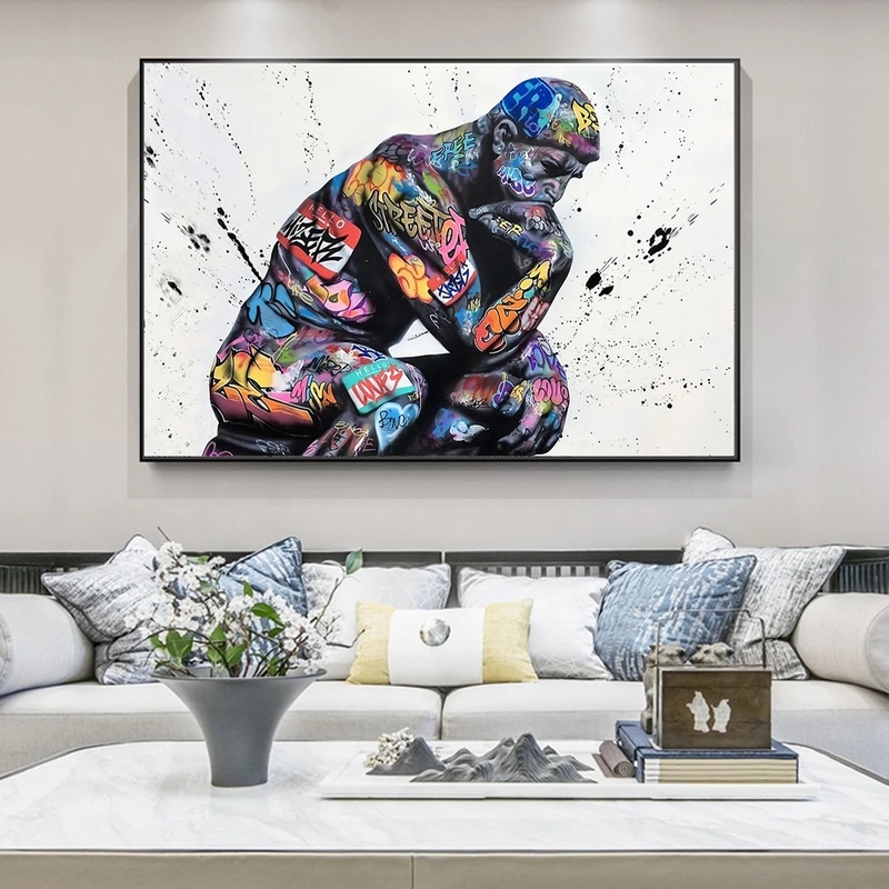 Thinker Man Graffiti Art Paintings on the Wall Art Posters and Prints Portrait of Think Canvas Pictures For Living Room Cuadros
Thinker Man Graffiti Art Paintings on the Wall Art Posters and Prints Portrait of Think Canvas Pictures For Living Room Cuadros