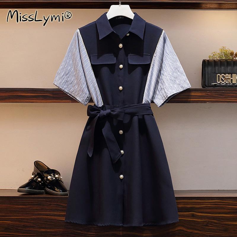 Plus Size Dresses 4XL Women Elegant Shirt Dress Summer 2021 Fashion Striped Short Sleeve Patchwork Single-breasted Loose Ladies, Black
Plus Size Dresses 4XL Women Elegant Shirt Dress Summer 2021 Fashion Striped Short Sleeve Patchwork Single-breasted Loose Ladies, Black