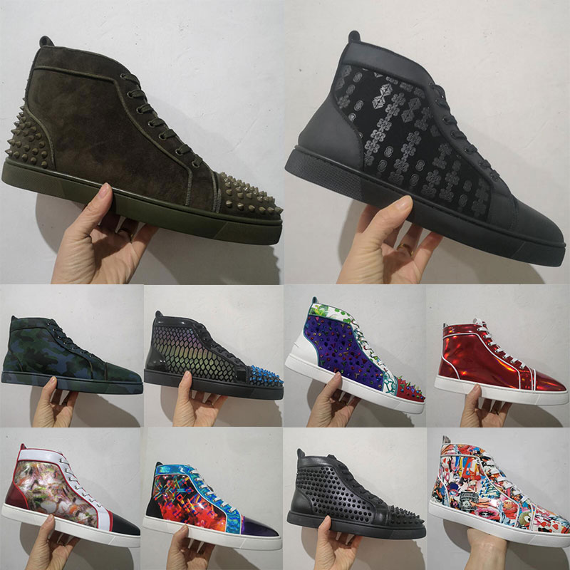 red sneakers men women casual Luxurys designer shoes high cut White leather Black Blue suede green studded spikes mens fashion trainers, 23
red sneakers men women casual Luxurys designer shoes high cut White leather Black Blue suede green studded spikes mens fashion trainers, 23