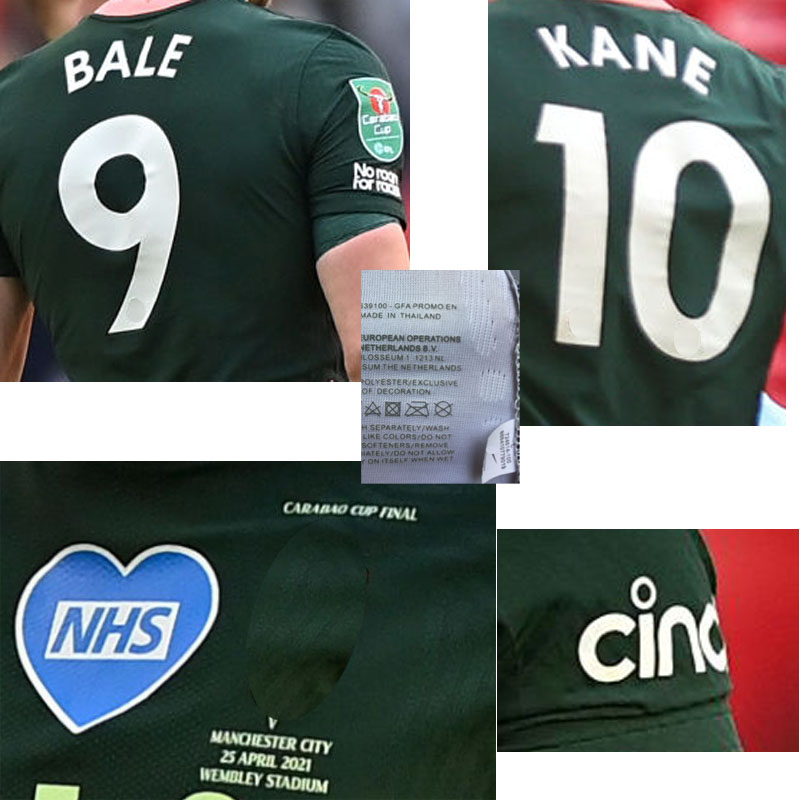 Home Textile 2021 Carabao Cup Final Match Worn Player Issue Kane Bale Son Soccer Patch Badge
Home Textile 2021 Carabao Cup Final Match Worn Player Issue Kane Bale Son Soccer Patch Badge