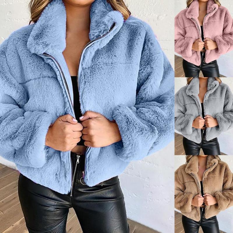 Women's Fur & Faux Jacket Solid Color All Match Coat Women Lady Lapel For Party, Black
Women's Fur & Faux Jacket Solid Color All Match Coat Women Lady Lapel For Party, Black