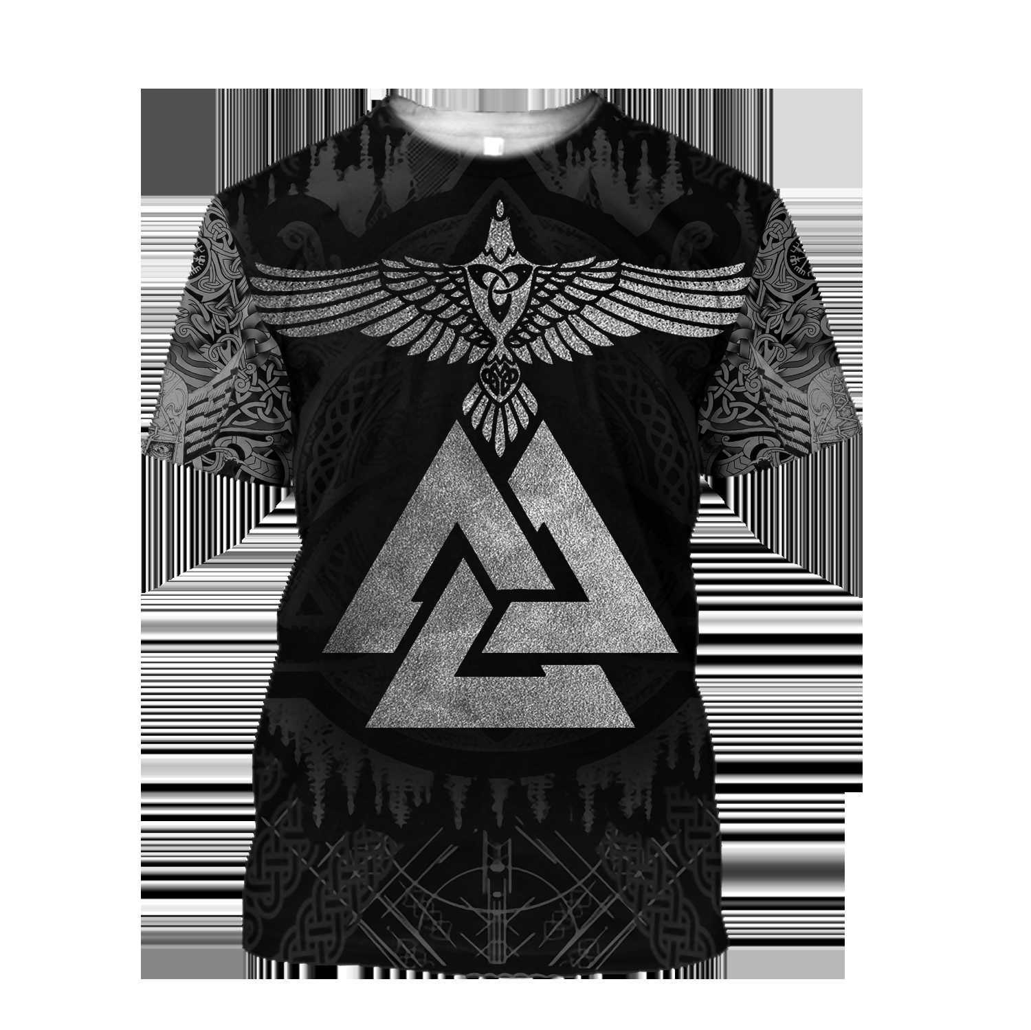 Summer Men t-shirt Viking Wolf And Dragon Tattoo 3D Printed Harajuku Casual short Sleeve Tee shirts Unisex tops QDL021 210629