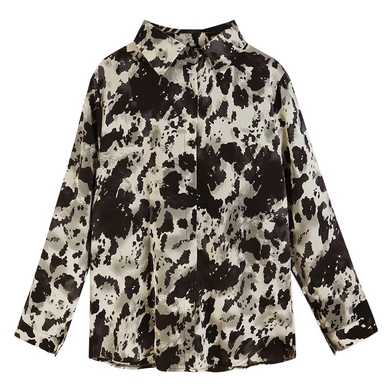 Spring Street Style Camouflage Print Oversize Women's Tunic Shirt Long Sleeve Ladies Blouse Button Up Loose Female Tops 210521