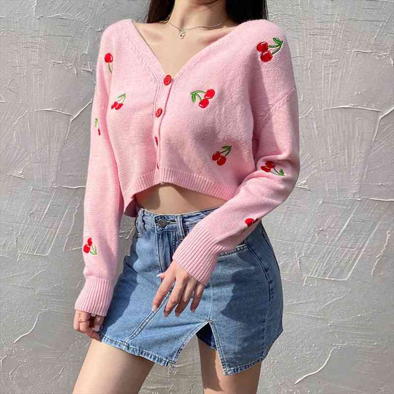 fashion women single breasted coat cardigans knitted cherries embroidery long sleeve v-neck cropped sweater outwear g3, White;black
fashion women single breasted coat cardigans knitted cherries embroidery long sleeve v-neck cropped sweater outwear g3, White;black
