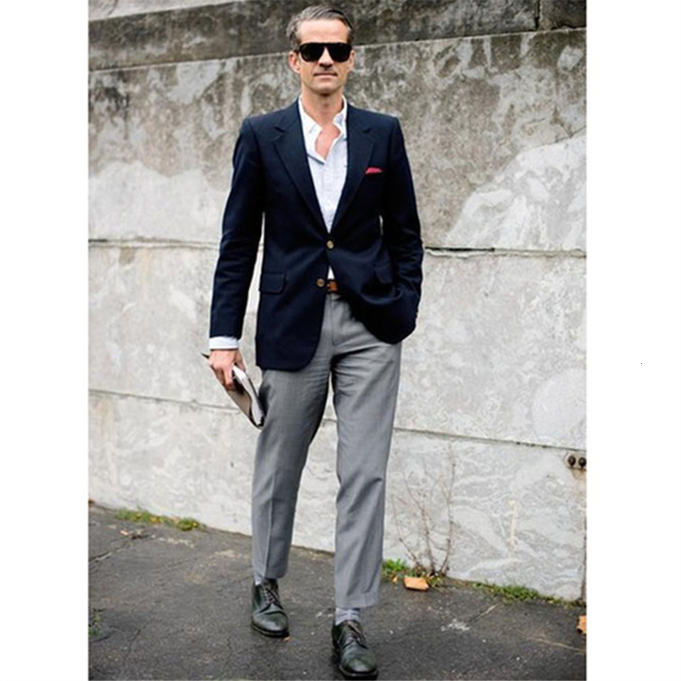 Men' Suits & Blazers men' suit smolking bridegroom thin-fitting and culinary evening suits for single dark blue men breasted with gray pants, Picture style2
Men' Suits & Blazers men' suit smolking bridegroom thin-fitting and culinary evening suits for single dark blue men breasted with gray pants, Picture style2