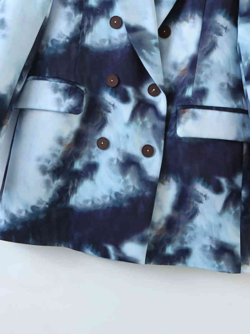 vintage women tie dye long blazer jackets fashion ladies elegant colorful jacket suits casual female chic suit girls 210430