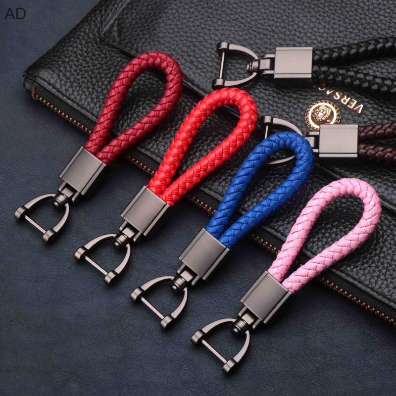Creativity Colorful Leather Car Keychain Lost-proof Zinc Alloy Key Chain with Screwdriver