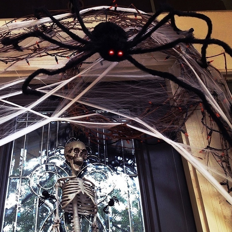 30cm/50cm/75cm/90cm/125cm/150cm/200cm Black Spider Halloween Decoration Haunted House Prop Indoor Outdoor Giant Decor
