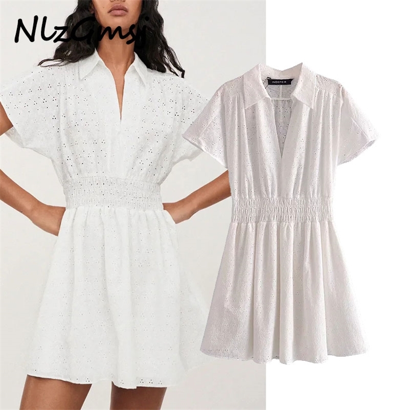 Dres Summer Casual Elegant Mini Short Sleeve Hollow Out V-Neck Female Party Street 06 210628, As picture
Dres Summer Casual Elegant Mini Short Sleeve Hollow Out V-Neck Female Party Street 06 210628, As picture