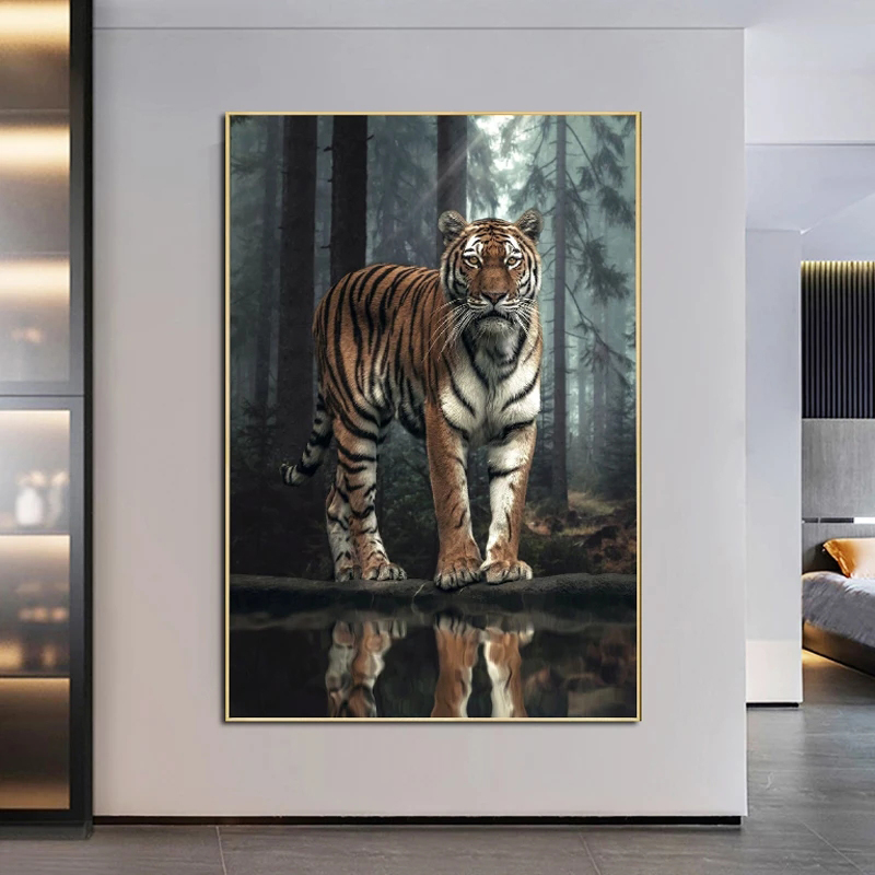 Modern Bos Poster Wild Dier Tijger Foto Canvas Schilderij Wall Art Prints Voor Woonkamer Interieur Woondecoratie Cuadros