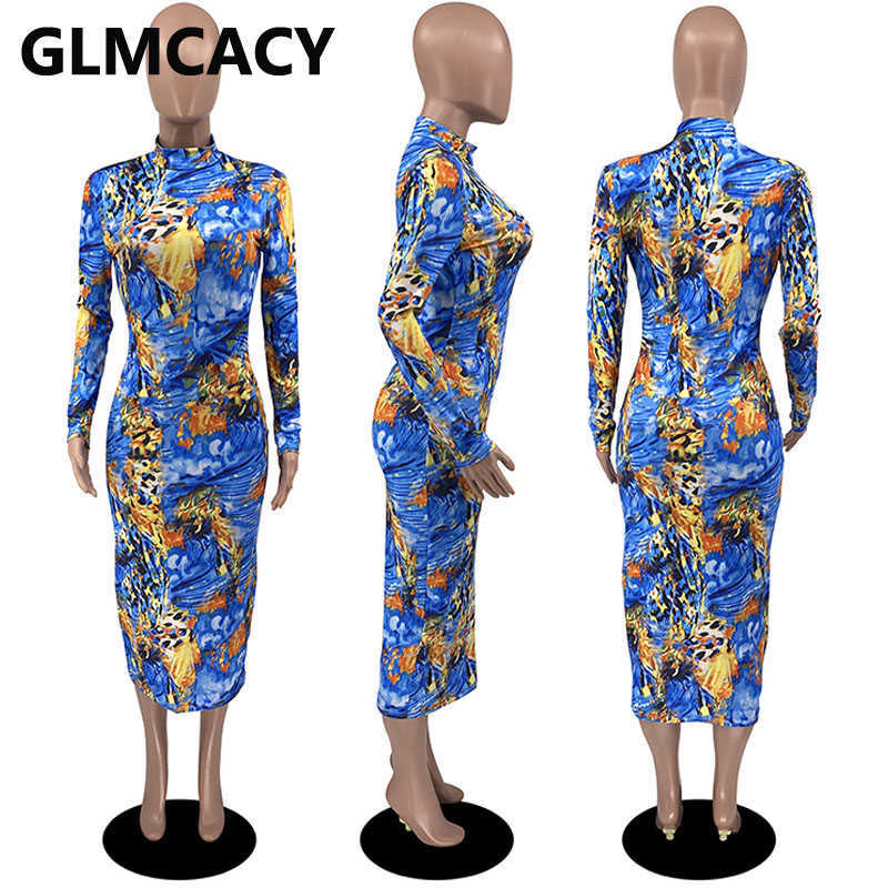 Women Cowl Neck Slim Bodycon Dress Sexy Slinky Pencil Midi Dresses 210702
