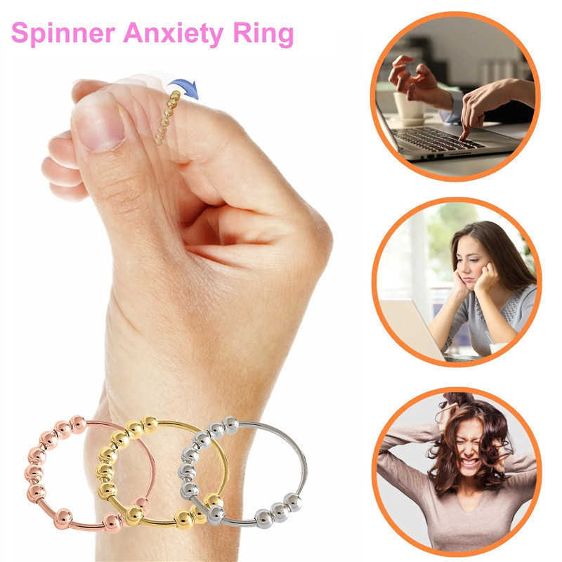 Fidgets Toy Spinner Single Coil Spiral Fidget Ring Beads Rotate Freely Anti Stress Anxiety Rings Toys For Girl Women
Fidgets Toy Spinner Single Coil Spiral Fidget Ring Beads Rotate Freely Anti Stress Anxiety Rings Toys For Girl Women