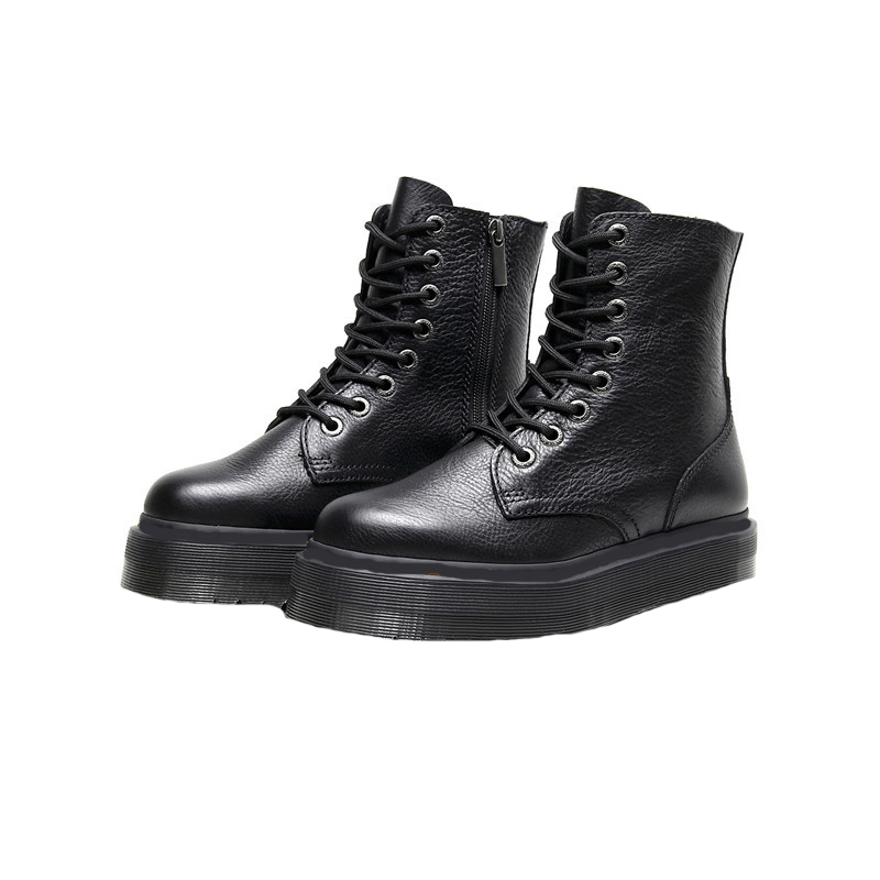 Cowskin women platform ankle boots 8 holes lace-up motorcycle booties black woman winter shoes size 35-44
Cowskin women platform ankle boots 8 holes lace-up motorcycle booties black woman winter shoes size 35-44