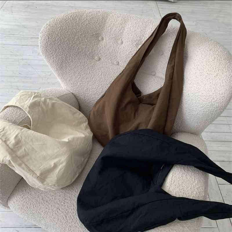 Korean version new one shoulder large capacity canvas tote simple solid color shopping bag texture Bag Fashion, White
Korean version new one shoulder large capacity canvas tote simple solid color shopping bag texture Bag Fashion, White