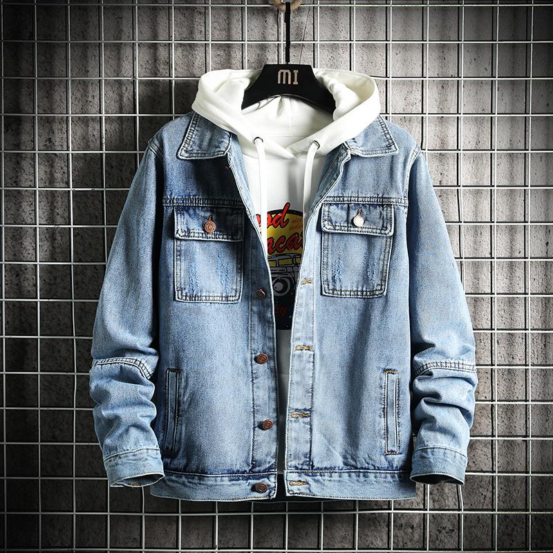 Spring And Autumn Denim Jacket Men's Japanese Korean Style Trendy Tops Handsome All-match Tooling Jackets, Blue
Spring And Autumn Denim Jacket Men's Japanese Korean Style Trendy Tops Handsome All-match Tooling Jackets, Blue