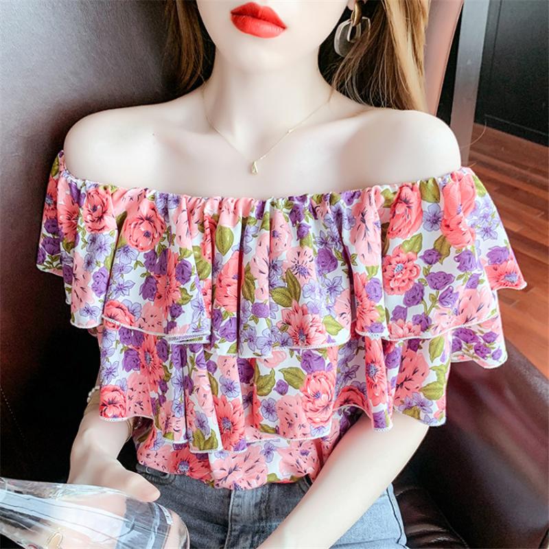 Women's Blouses & Shirts Korean Fashion Floral Print Chiffon Blouse Sexy Off Shoulder Tops Women Ruffle Elegant Summer Blusa Feminina, Yellow
Women's Blouses & Shirts Korean Fashion Floral Print Chiffon Blouse Sexy Off Shoulder Tops Women Ruffle Elegant Summer Blusa Feminina, Yellow